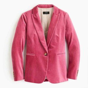 J CREW Velvet PARKE BLAZER Size 6T Tall Dried Rose Pink